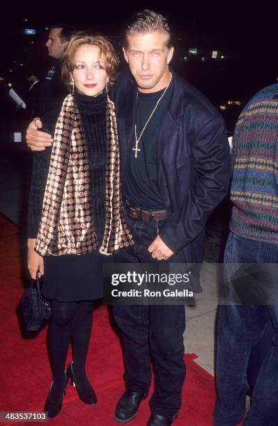 Actor Stephen Baldwin and wife Kennya attend the "Dumb and Dumber" Hollywood Premiere on December 6, 1994 at the Cinerama Dome Theatre in Hollywood,...