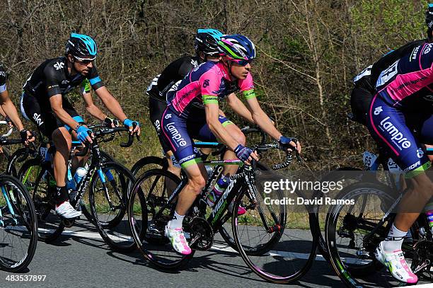 Damiano Cunego of Italy and Team Lampre-Merida during Stage Three of Vuelta Al Pais Vasco from Urdax to Vitoria-Gasteiz on April 9, 2014 in...