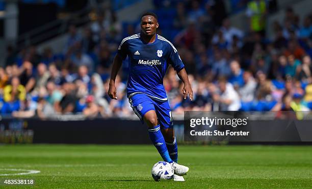 Cardiff player Kagisho Dikgacoi in action during the Sky Bet Championship match between Cardiff City and Fulham at Cardiff City Stadium on August 8,...