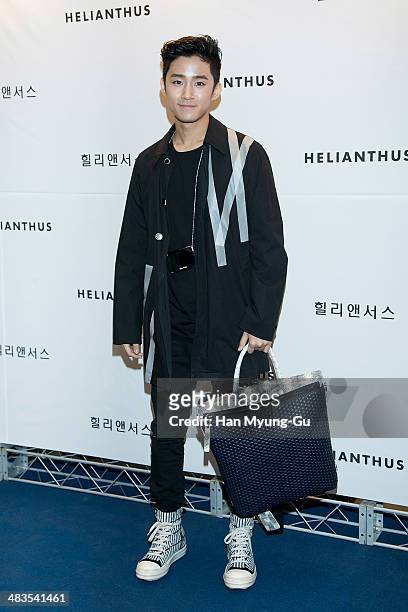 Lee Jae-Jin of South Korean boy band FTisland attends the "Helianthus" 2014 S/S Lesley Line Launch event at Lotte Department Store on April 9, 2014...
