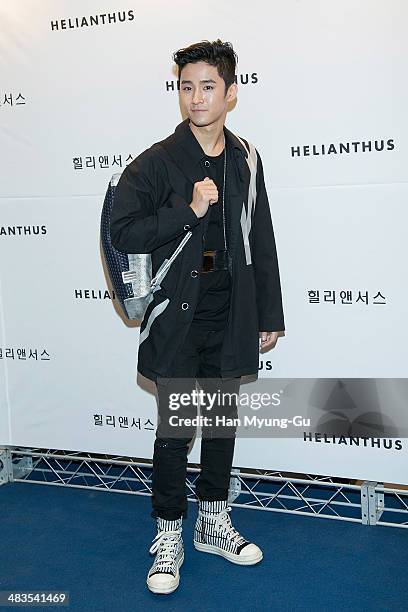 Lee Jae-Jin of South Korean boy band FTisland attends the "Helianthus" 2014 S/S Lesley Line Launch event at Lotte Department Store on April 9, 2014...