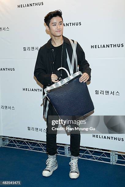 Lee Jae-Jin of South Korean boy band FTisland attends the "Helianthus" 2014 S/S Lesley Line Launch event at Lotte Department Store on April 9, 2014...