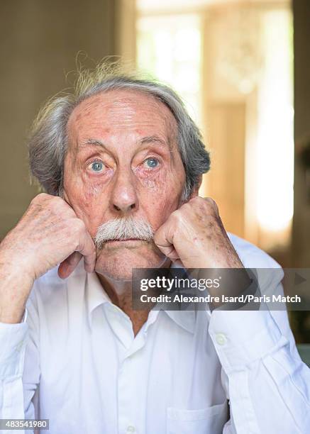 Actor Jean Rochefort is photographed for Paris Match on July 1, 2015 in Paris, France.