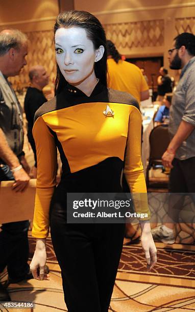 Cosplayer Joanie Brosas as Lt. Commander Data from 'Star Trek The Next Generation' at the 14th annual official Star Trek convention at the Rio Hotel...