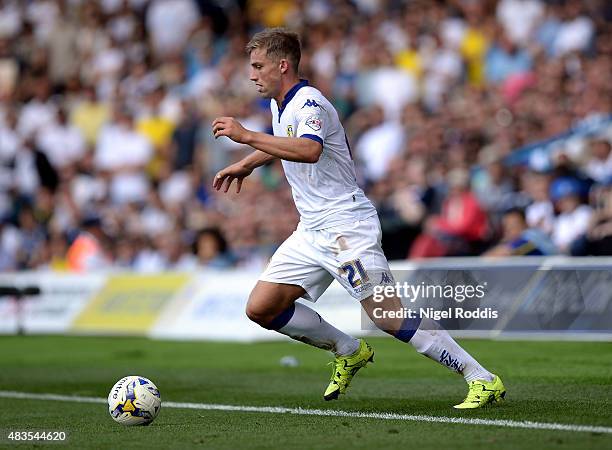 Charlie Taylor of Leeds United during the Sky Bet Championship match between Leeds United and Burnley at Elland Road on August 8, 2015 in Leeds,...