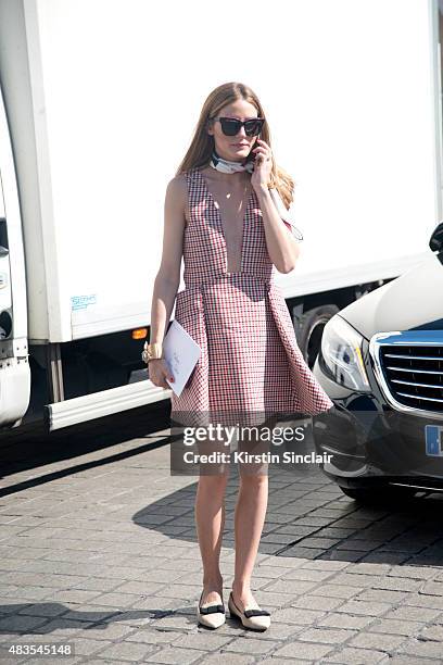 Actress Olivia Palermo wears all Dior on day 2 of Paris Fashion Week Haute Couture Autumn/Winter 2015 on July 6, 2015 in Paris, France.