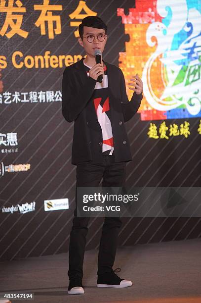 Singer Khalil Fong attends Spring Wave Music Festival press conference on August 10, 2015 in Shanghai, China.