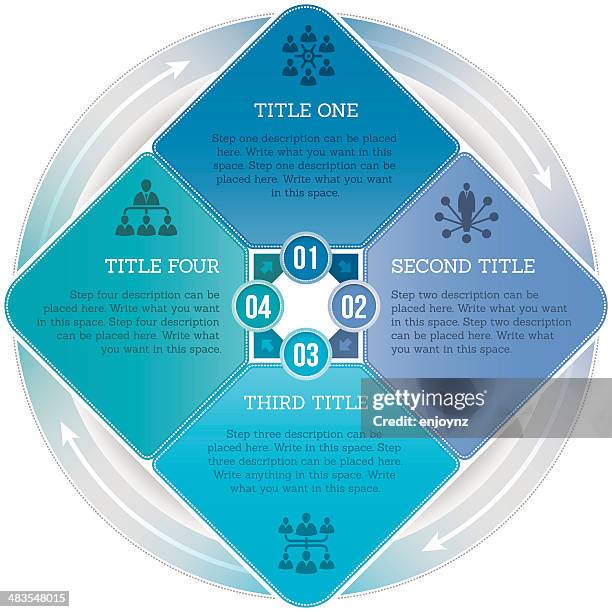 infographic four step process - square infographic stock illustrations