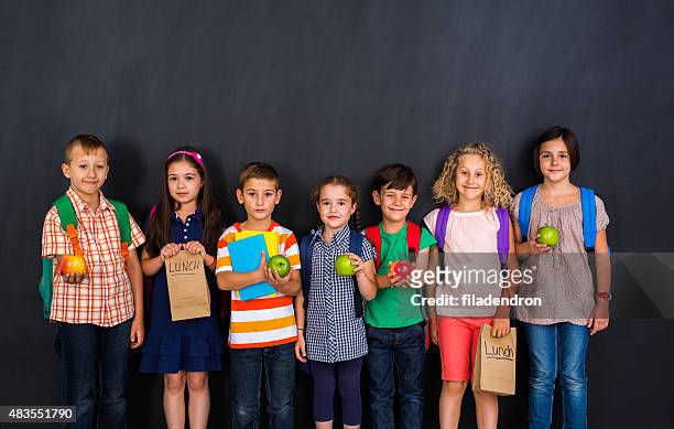 back to school - boy packlunch stock pictures, royalty-free photos & images