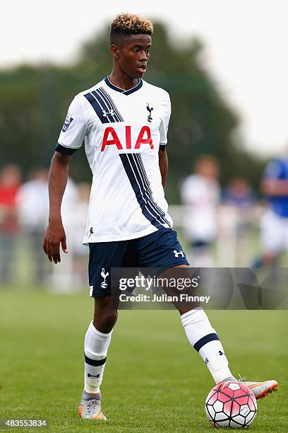 Shayon Harrison of Spurs in action during the Barclays U21 Premier League match between Tottenham Hotspur U21 and Everton U21 at Tottenham Hotspur...