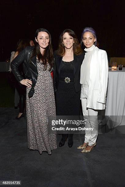 Sophia Rossi, Marianne Williamson and Nicole Richie attend the Congressional candidate Marianne Williamson press event on April 8, 2014 in Los...