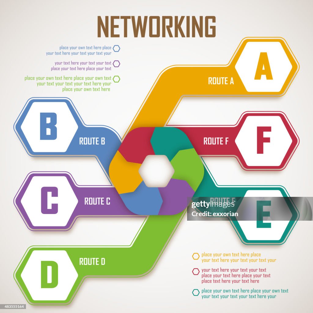 Hexagonal shape infographic elements