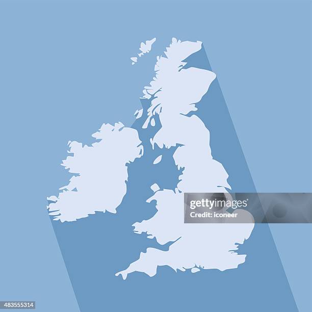 united kingdom simple map on blue background - current state stock illustrations