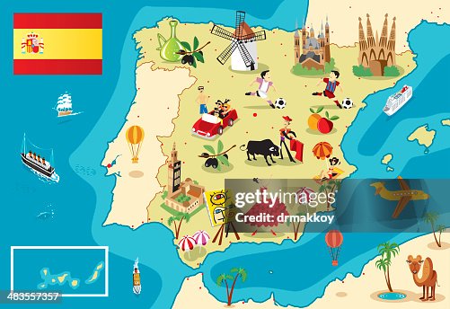Cartoon Karte von Spanien Cartoon Karte von Spanien