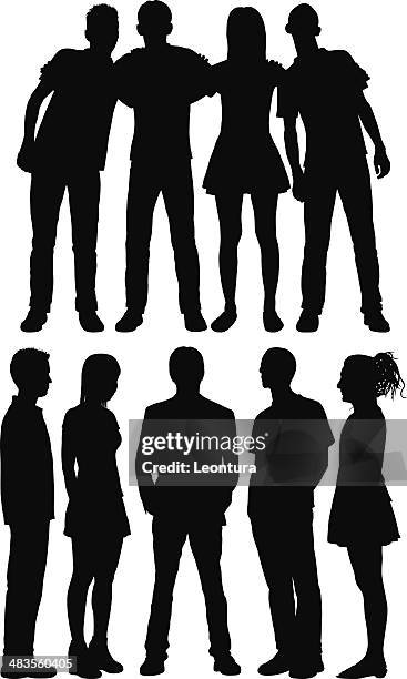 groups - locking arms stock illustrations