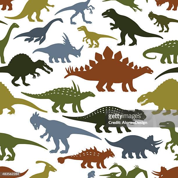 dinosaurier-muster - parasaurolophus stock-grafiken, -clipart, -cartoons und -symbole
