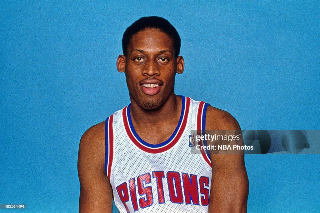 Detroit Rodman Dennis Rodman of the Detroit Pistons poses for a portrait circa 1991 ...