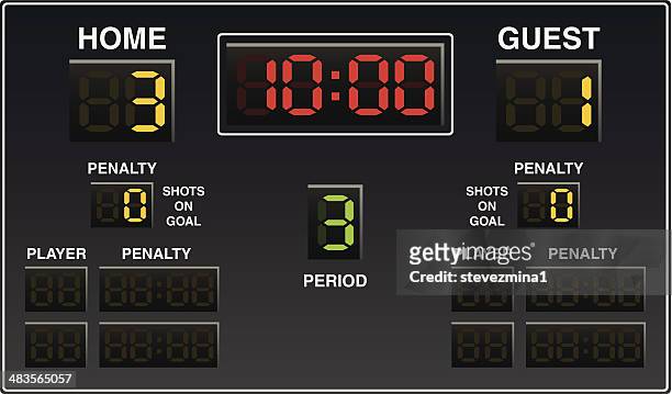 hockey anzeigetafel - scoreboard stock-grafiken, -clipart, -cartoons und -symbole