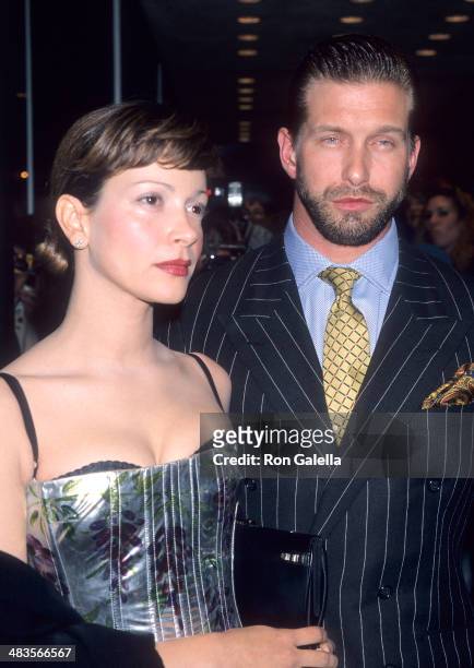 Actor Stephen Baldwin and wife Kennya attend the "One Tough Cop" New York City Premiere on October 5, 1998 at City Cinemas Cinema 1 in New York City.
