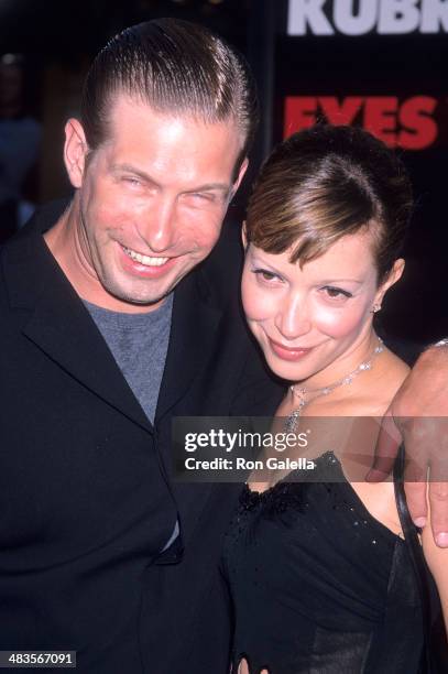 Actor Stephen Baldwin and wife Kennya attend the "Eyes Wide Shut" Westwood Premiere on July 13, 1999 at the Mann Village Theatre in Westwood,...