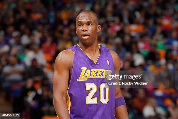 Jodie Meeks of the Los Angeles Lakers in a game against the Sacramento Kings on April 2, 2014 at Sleep Train Arena in Sacramento, California. NOTE TO...