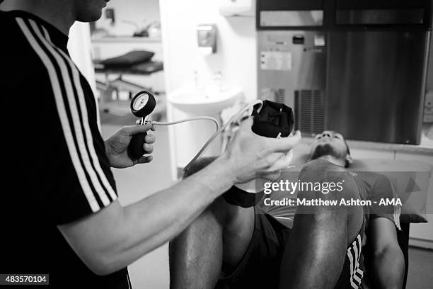 Behind the scenes at West Bromwich Albion as Jose Salomon Rondon has his medical on August 6, 2015 in West Bromwich, England.