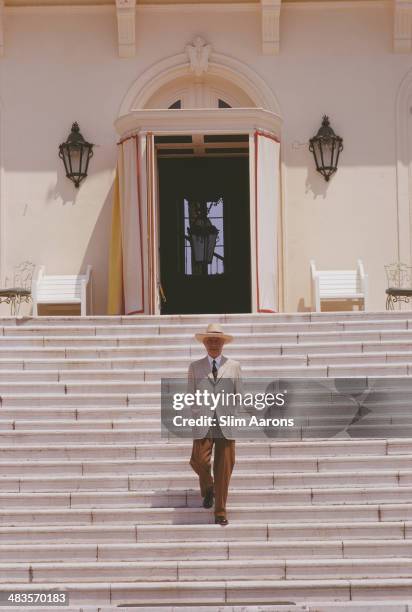 Proprietor Andre Sella outside the Hotel du Cap-Eden-Roc in Antibes on the French Riviera, August 1969.