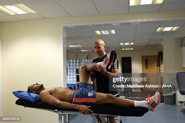 Behind the scenes at West Bromwich Albion as Jose Salomon Rondon has his medical on August 6, 2015 in West Bromwich, England.