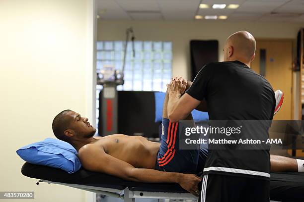 Behind the scenes at West Bromwich Albion as Jose Salomon Rondon has his medical on August 6, 2015 in West Bromwich, England.