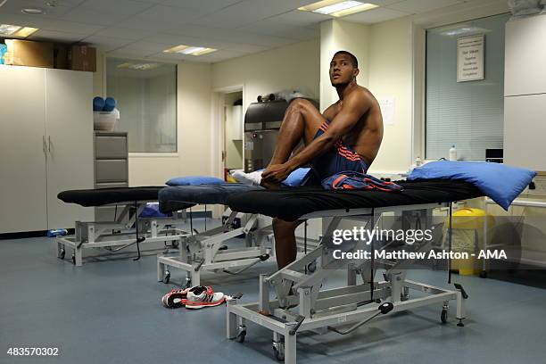 Behind the scenes at West Bromwich Albion as Jose Salomon Rondon has his medical on August 6, 2015 in West Bromwich, England.