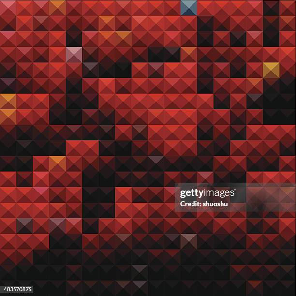 abstract red mosaic check shape background - macro orange stock illustrations