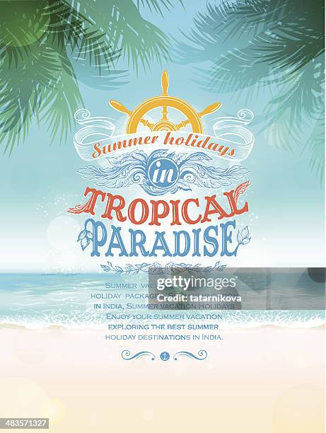 tropical background with text element - nautical background stock illustrations