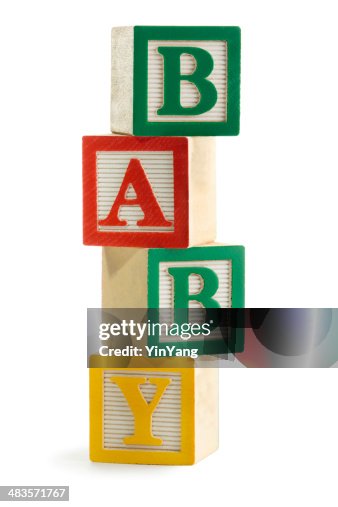Baby Lettering Stack Baby Spelled In Stacked Alphabet Toy Blocks For Learning Playing High ...