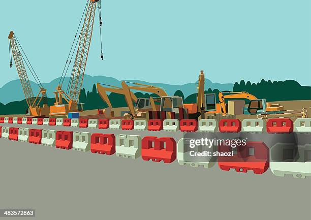 road construction - zerlegen stock-grafiken, -clipart, -cartoons und -symbole