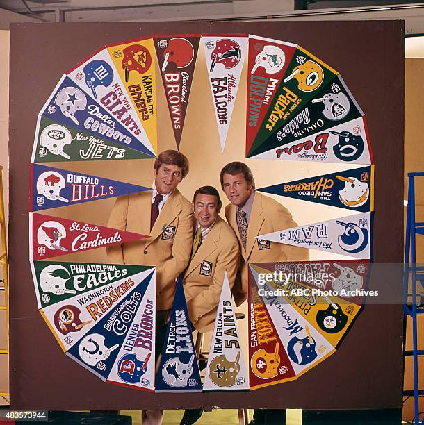 July 1974 - NFL Commentators Gallery DON MEREDITH, HOWARD COSELL, FRANK GIFFORD Mandatory credit Walt Disney Television via Getty Images PHOTO...