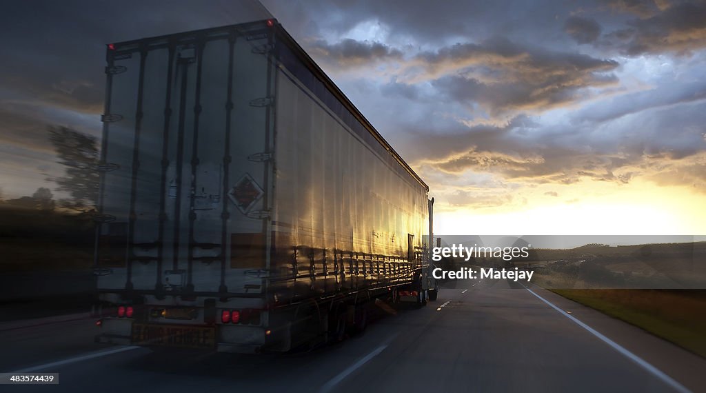 Truck on a highway
