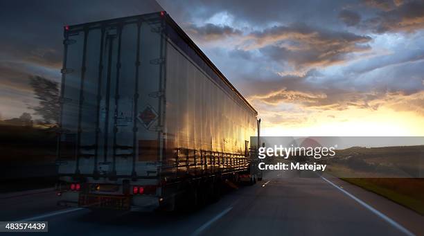truck on a highway - luton stock pictures, royalty-free photos & images