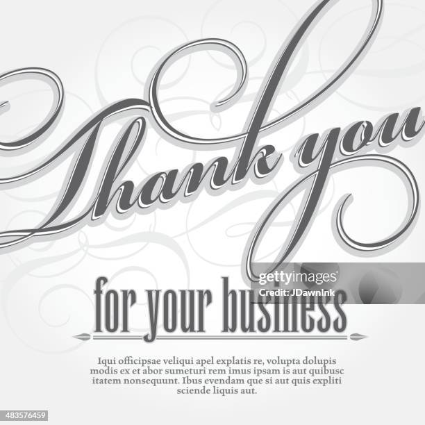 illustrations, cliparts, dessins animés et icônes de nous vous remercions pour votre carte business design template - thank you petite phrase