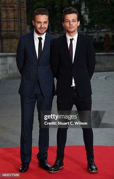 Louis Tomlinson and Liam Payne attend the Believe in Magic Cinderella Ball at Natural History Museum on August 10, 2015 in London, England.