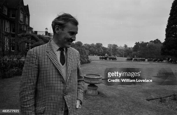 James Edwards, headmaster of Heatherdown Preparatory School, photographed in the grounds of the school, 22nd May 1968.