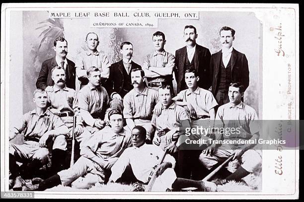 The Maple Leaf Base Ball Club poses for a team shot in 1894 in Guelph, Ontario, Canada.