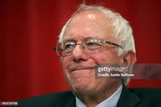 Independent presidential candidate U.S. Sen. Bernie Sanders looks on during a "Brunch with Bernie" campaign rally at the National Nurses United...
