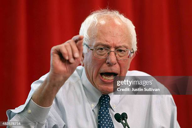 Independent presidential candidate U.S. Sen. Bernie Sanders speaks during a "Brunch with Bernie" campaign rally at the National Nurses United offices...