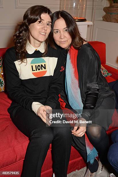 Bella Freud and Domitilla Harding attend the Sabine G Harlequin Collection launch hosted by jewellery designer Sabine Ghanem and Joseph Getty at 26...