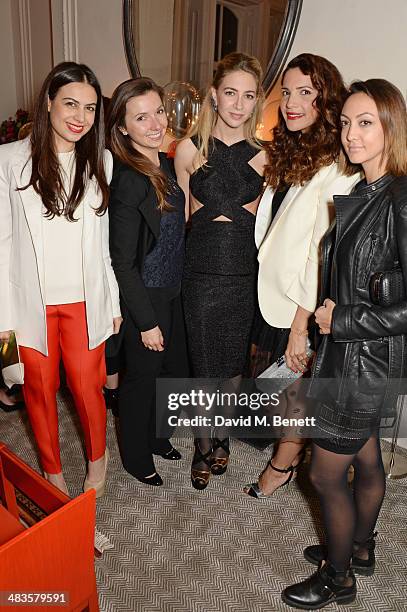 Flavie Audi, Masha Akimova, Sabine Ghanem, Racil Chalhoub and Fiorina Benveniste attend the Sabine G Harlequin Collection launch hosted by jewellery...