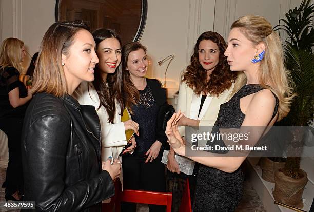 Fiorina Benveniste, Flavie Audi, Masha Akimova, Racil Chalhoub and Sabine Ghanem attend the Sabine G Harlequin Collection launch hosted by jewellery...