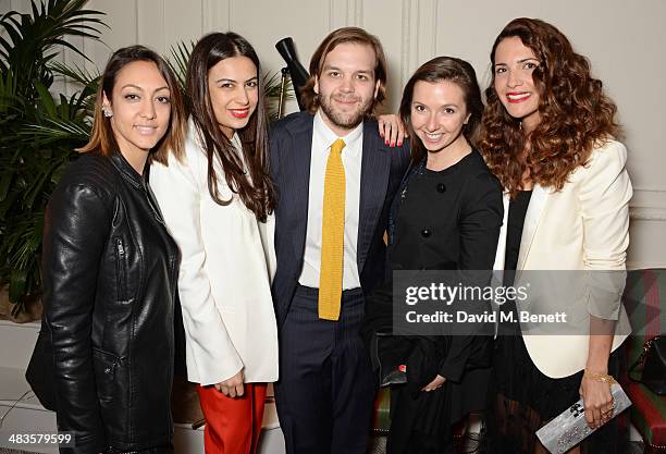 Fiorina Benveniste, Flavie Audi, Joseph Getty, Masha Akimova and Racil Chalhoub attend the Sabine G Harlequin Collection launch hosted by jewellery...
