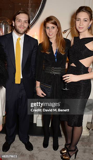 Joseph Getty, Princess Beatrice of York and Sabine Ghanem attend the Sabine G Harlequin Collection launch hosted by jewellery designer Sabine Ghanem...