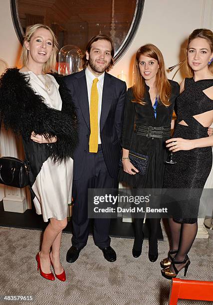 Sophia Hesketh, Joseph Getty, Princess Beatrice of York and Sabine Ghanem attend the Sabine G Harlequin Collection launch hosted by jewellery...