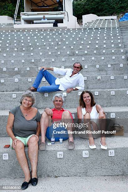 Humorist Michel Leeb , his wife Beatrice , President of Ramatuelle Festival Jacqueline Franjou and Artistic Director of the Festival Michel Boujenah...